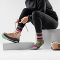 Women's Hike Saturnsphere Crew Socks Charcoal - ver - 2
