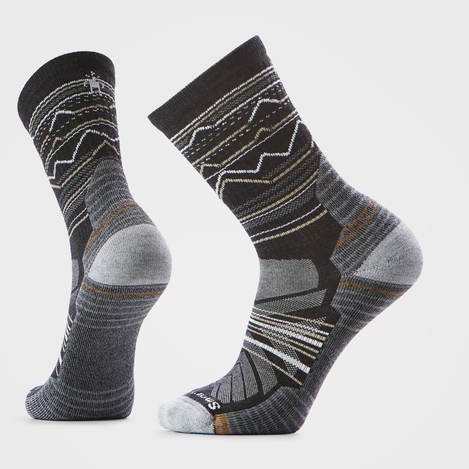 Hike Mountain Range Crew Socks Black - ver - 1