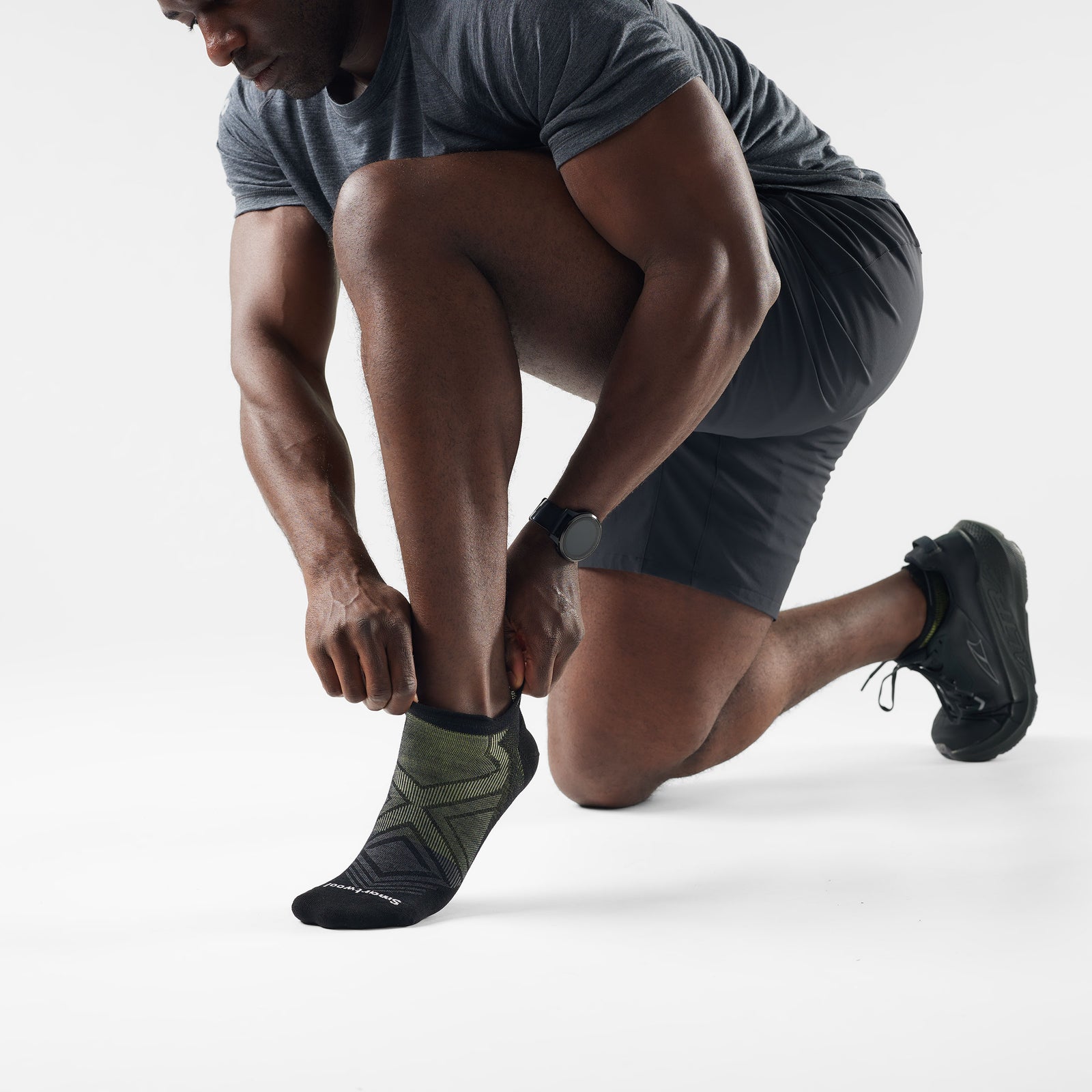 Run Low Ankle Socks Black - ver - 2