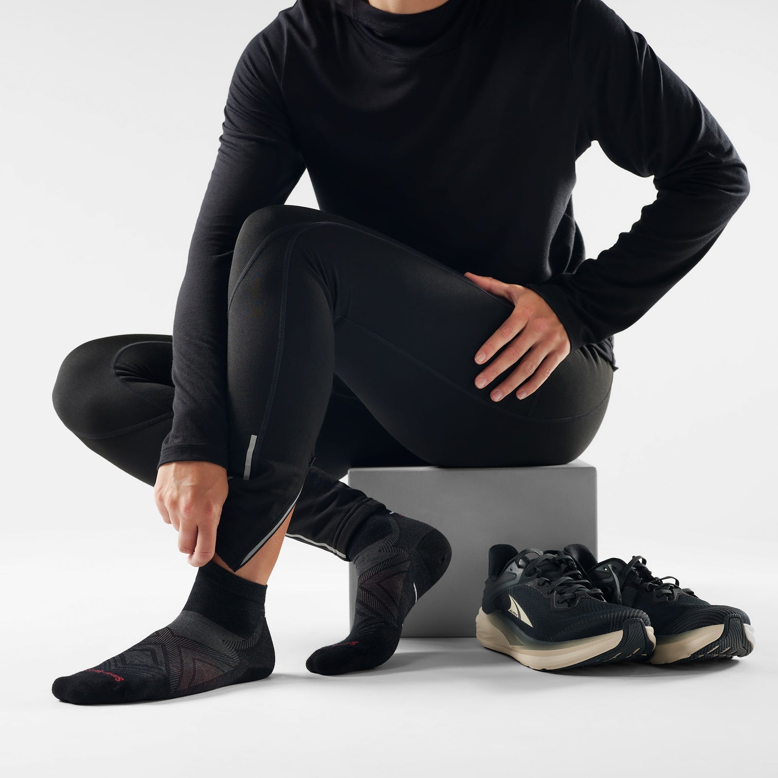 Run Ankle Socks Black - ver - 2