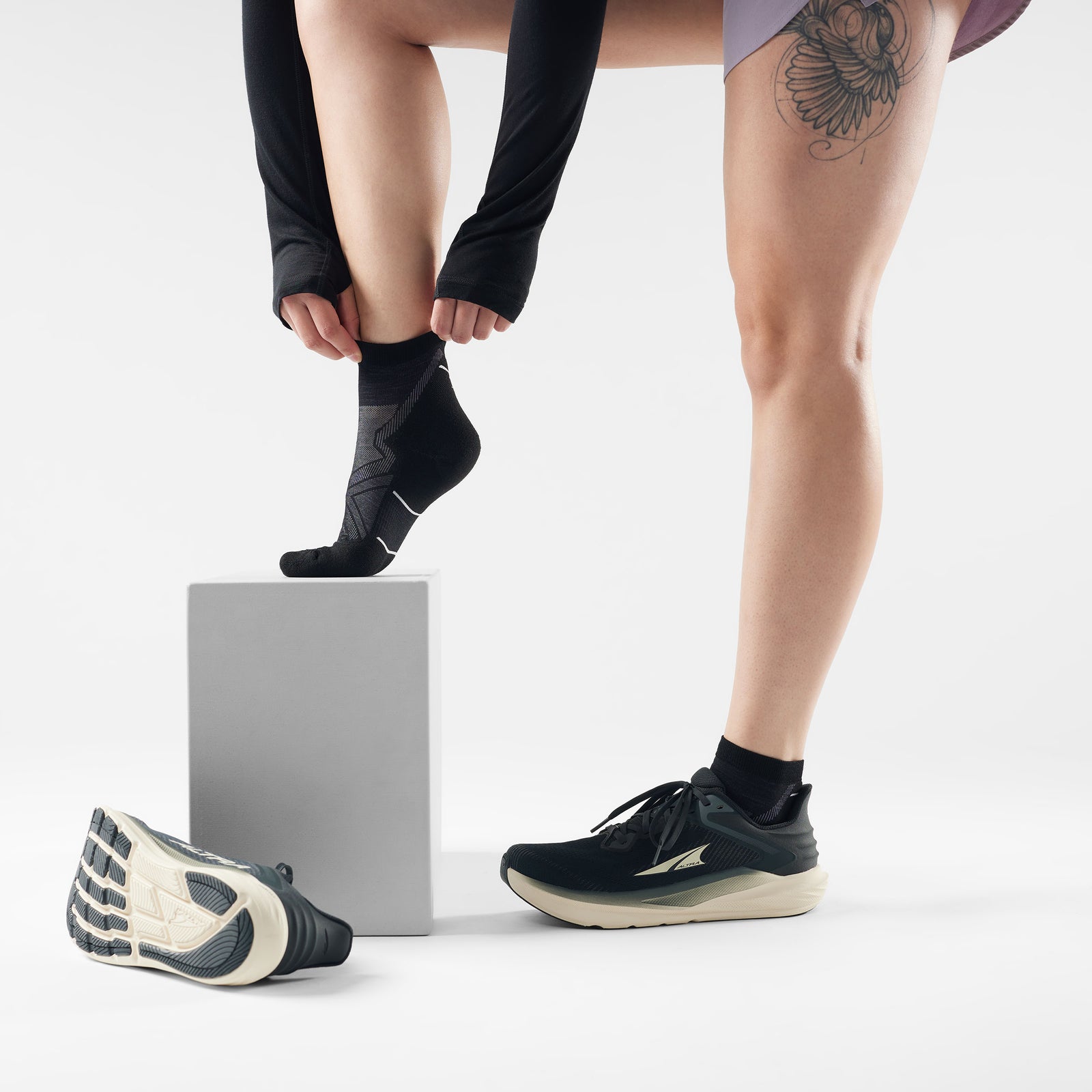 Women's Run Ankle Socks Black - ver - 2