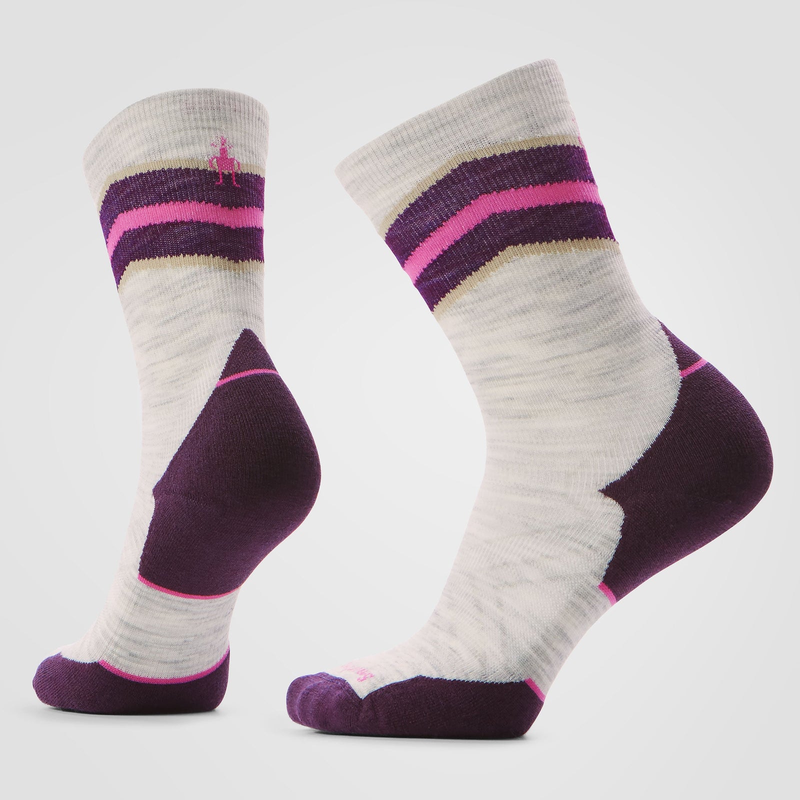 Women's Run Mid Crew Socks Black - ver - 1