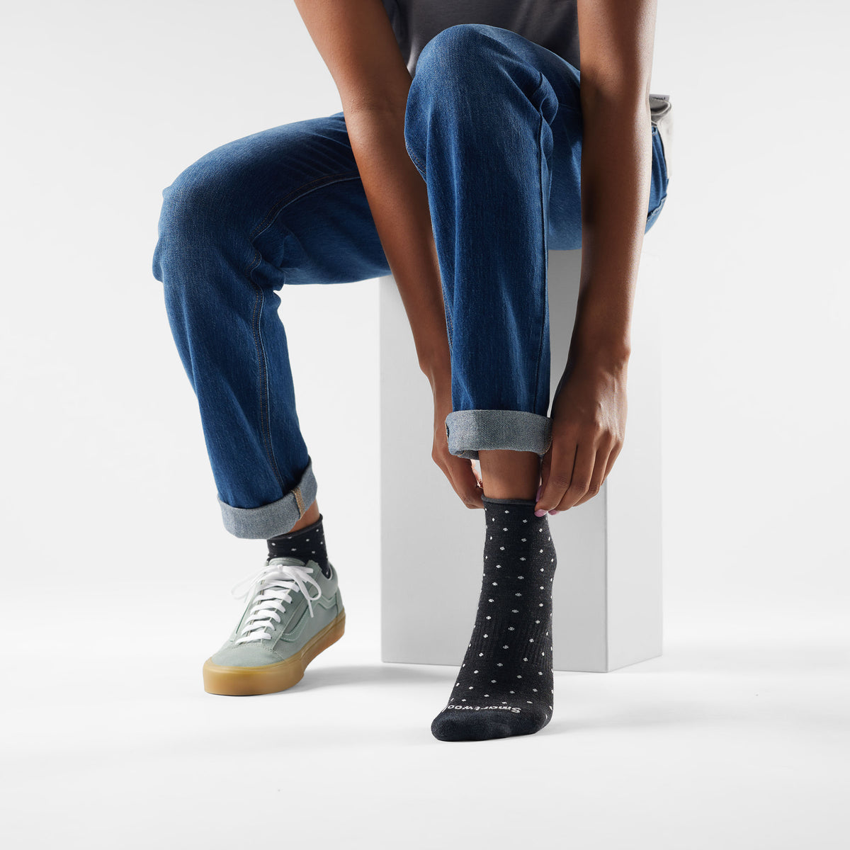 Women's Everyday Classic Dot Ankle Socks Serene Blue - 2