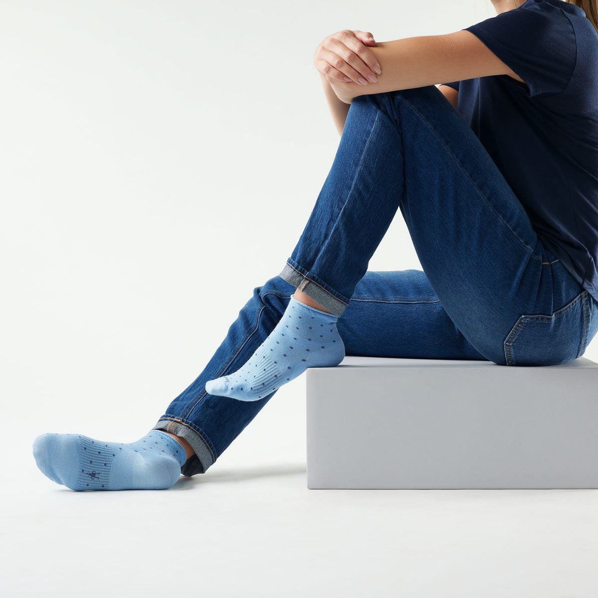 Women's Everyday Classic Dot Ankle Socks Serene Blue - 2