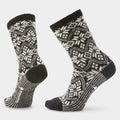 Women's Everyday Cozy Traditional Snowflake Crew Socks Black - ver - 1