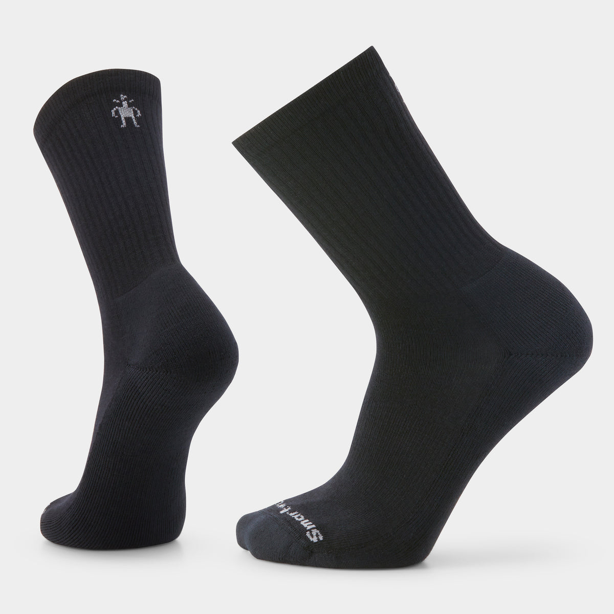 Everyday Solid Rib Crew Socks Black - 1