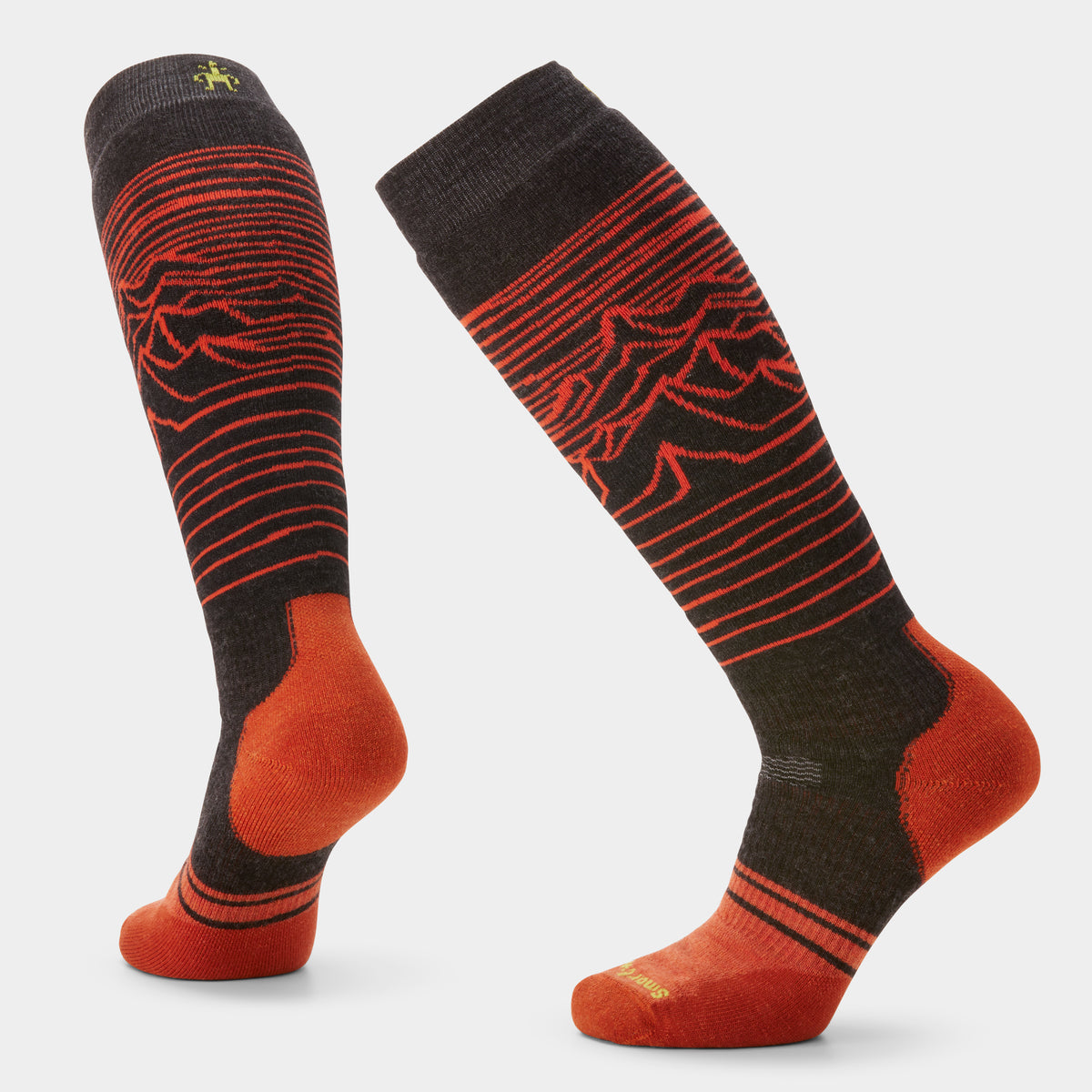 Snowboard Iguchi Pattern Over The Calf Socks Charcoal - 1