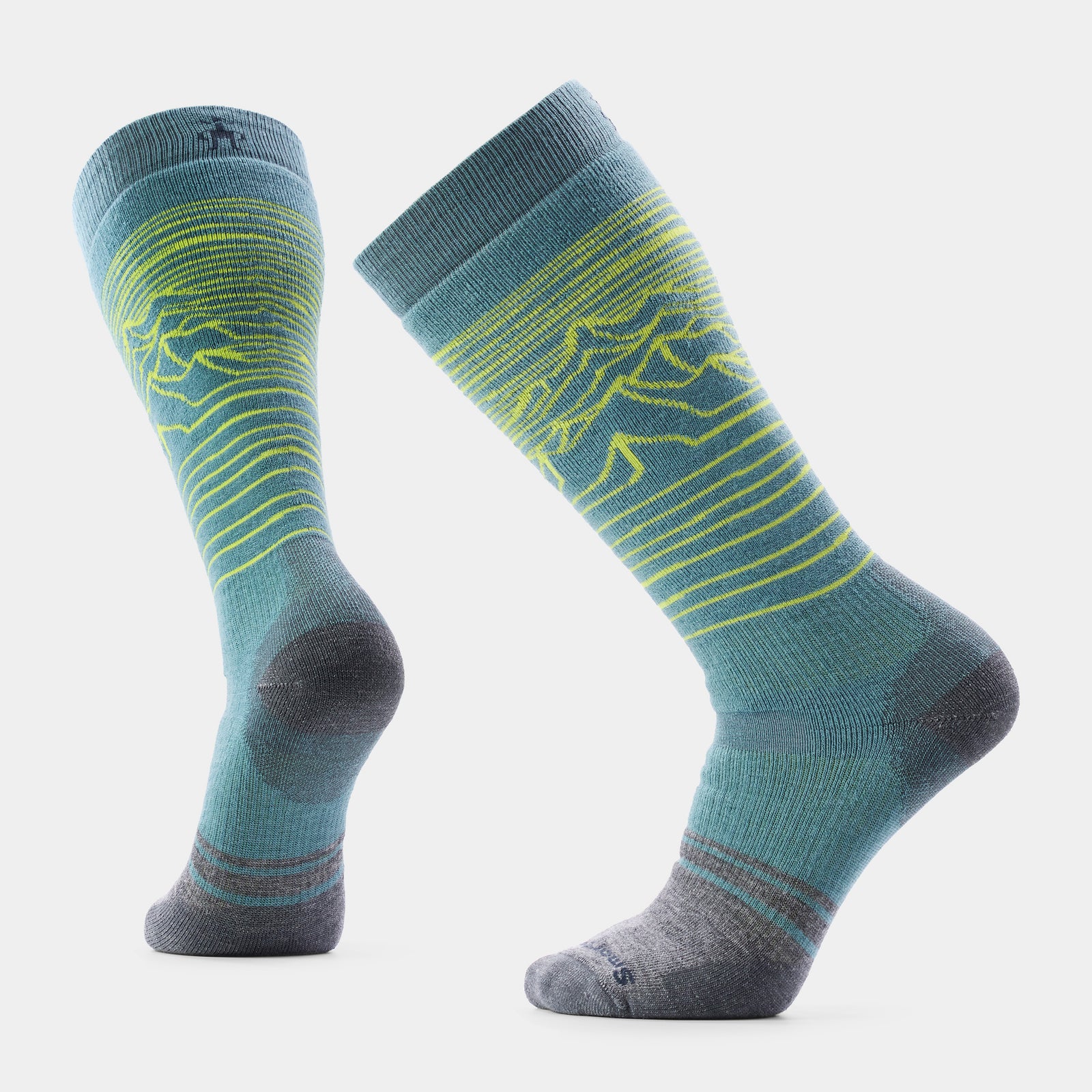 Snowboard Iguchi Pattern Over The Calf Socks Charcoal - ver - 1