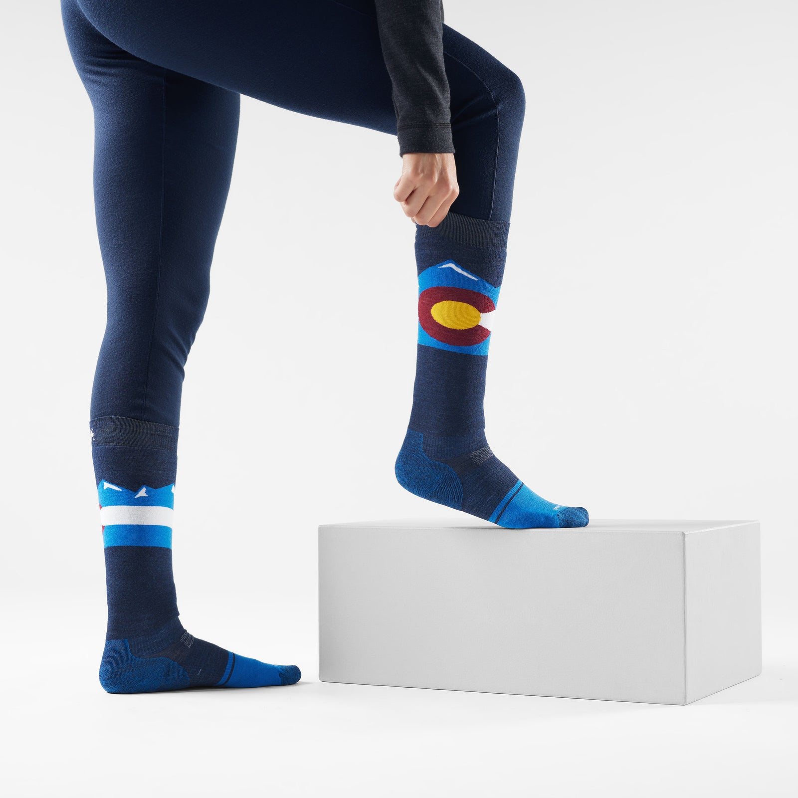 Snowboard Colorado Over The Calf Socks Deep Navy - ver - 2