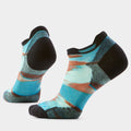 Women's Run Brushed Print Low Ankle Socks Alpine Blue - ver - 1