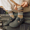 Everyday Cozy Snowed In Sweater Crew Socks Light Gray - ver - 3
