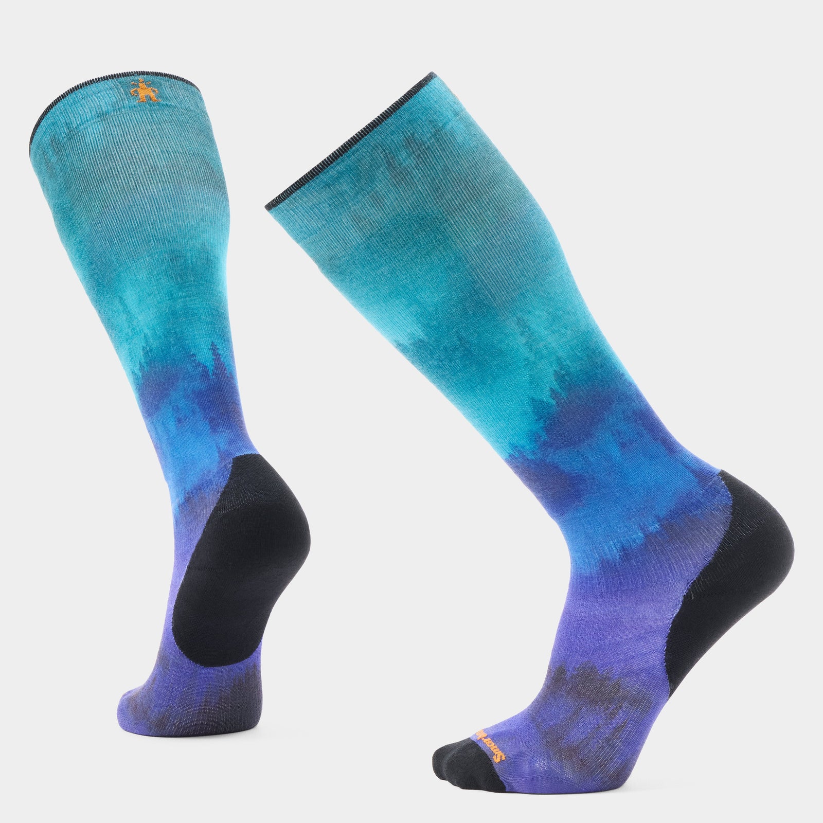 Ski Compression Print Over The Calf Socks Black - ver - 1