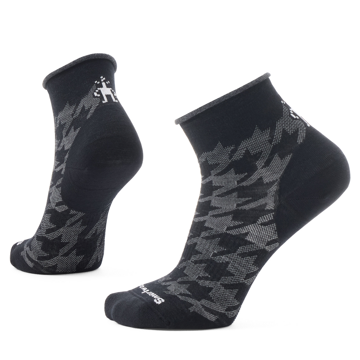 Women's Everyday Hounds Tooth Ankle Socks Black - ver - 1