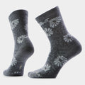 Women's Everyday Floral Crew Socks Medium Gray - ver - 1