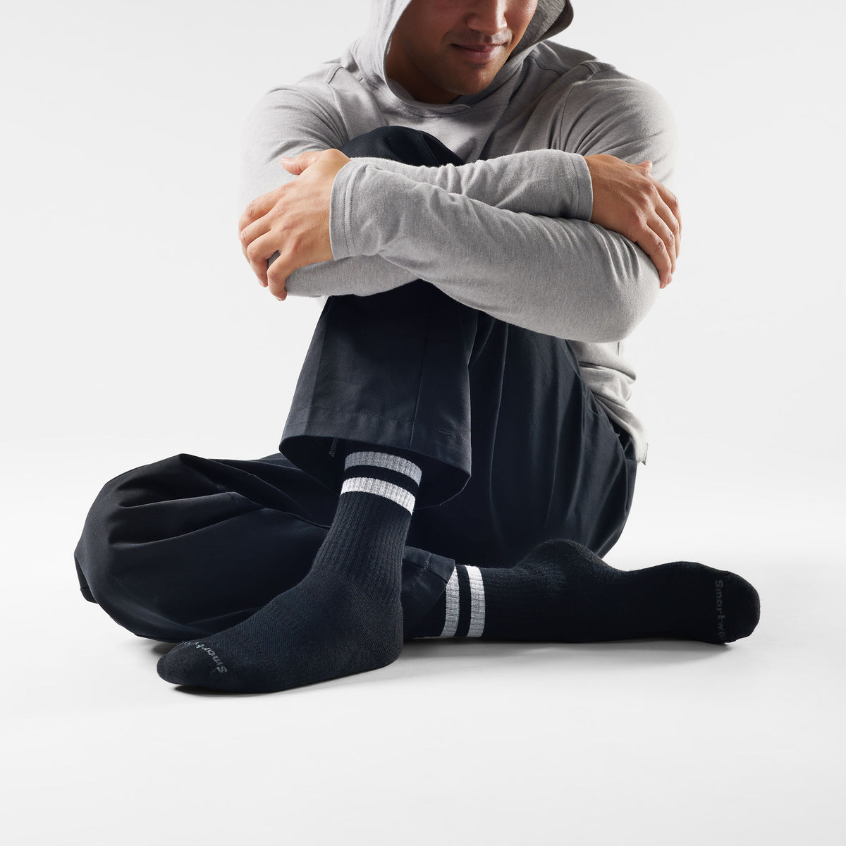 Everyday Athletic Striped Crew Socks Black - 2