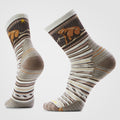 Hike Bear Stripe Mid Crew Socks Ash - ver - 1