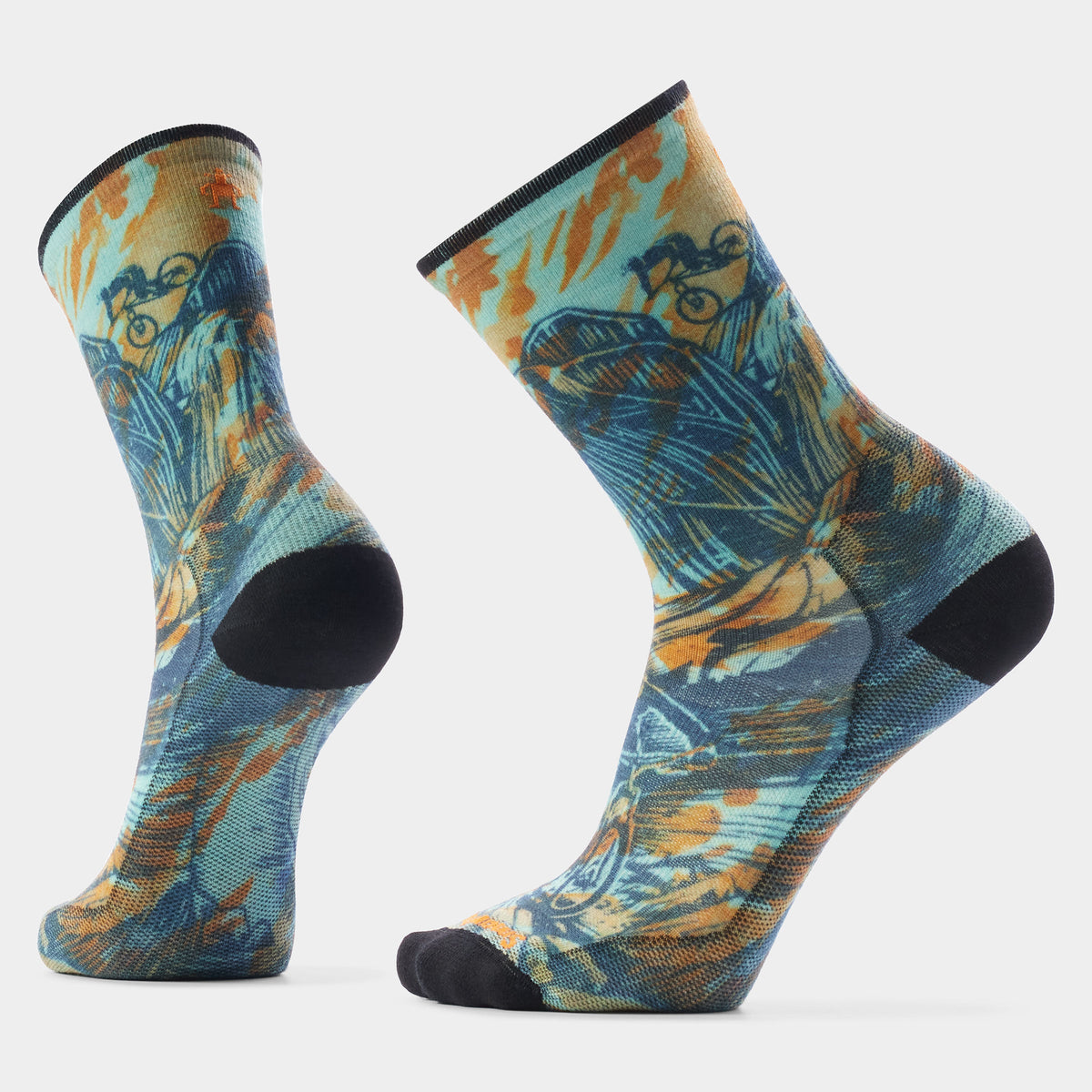 Bike Rugged Ride Print Crew Socks Capri - 