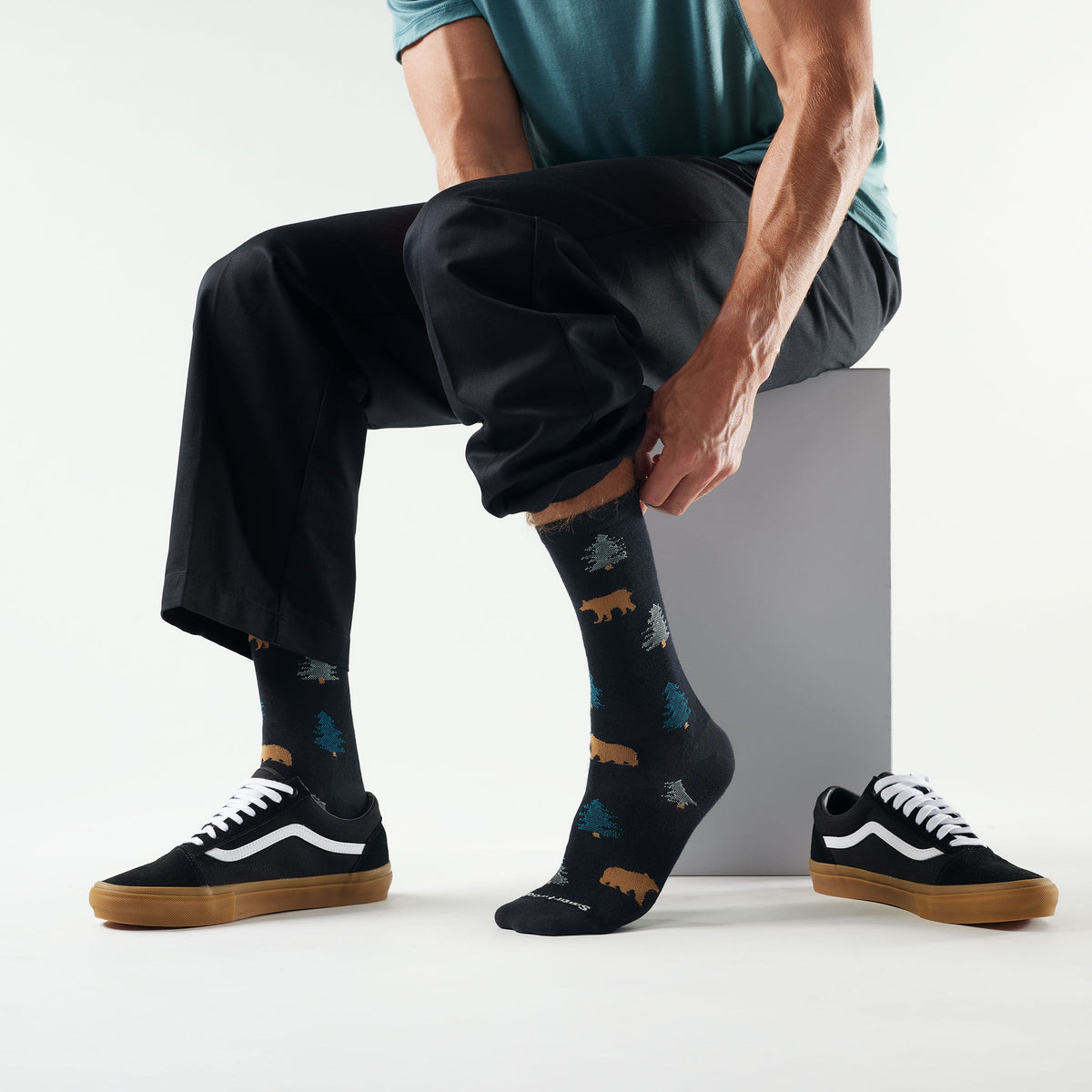 Everyday Through the Trees Crew Socks Black - 2