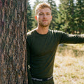 Men's Outdoor Merino Base Layer Crew Winter Moss Heather - ver - 3