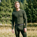 Men's Outdoor Merino Base Layer Crew Winter Moss Heather - ver - 4
