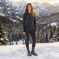 Women's Outdoor Merino Base Layer Bottom Charcoal Heather - ver - 1