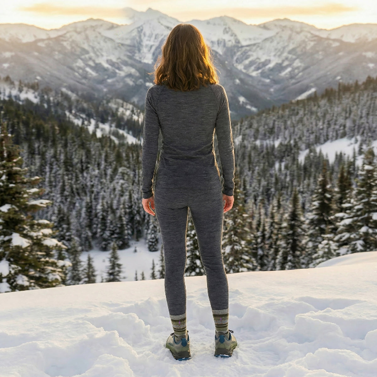 Women's Outdoor Merino Base Layer Bottom Charcoal Heather - 2