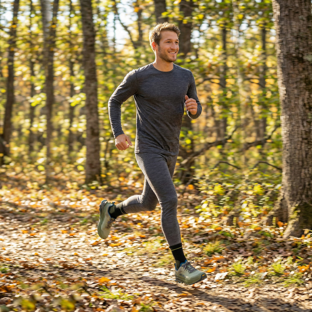 Men's Outdoor Merino Base Layer Bottom Charcoal Heather - ver - 4