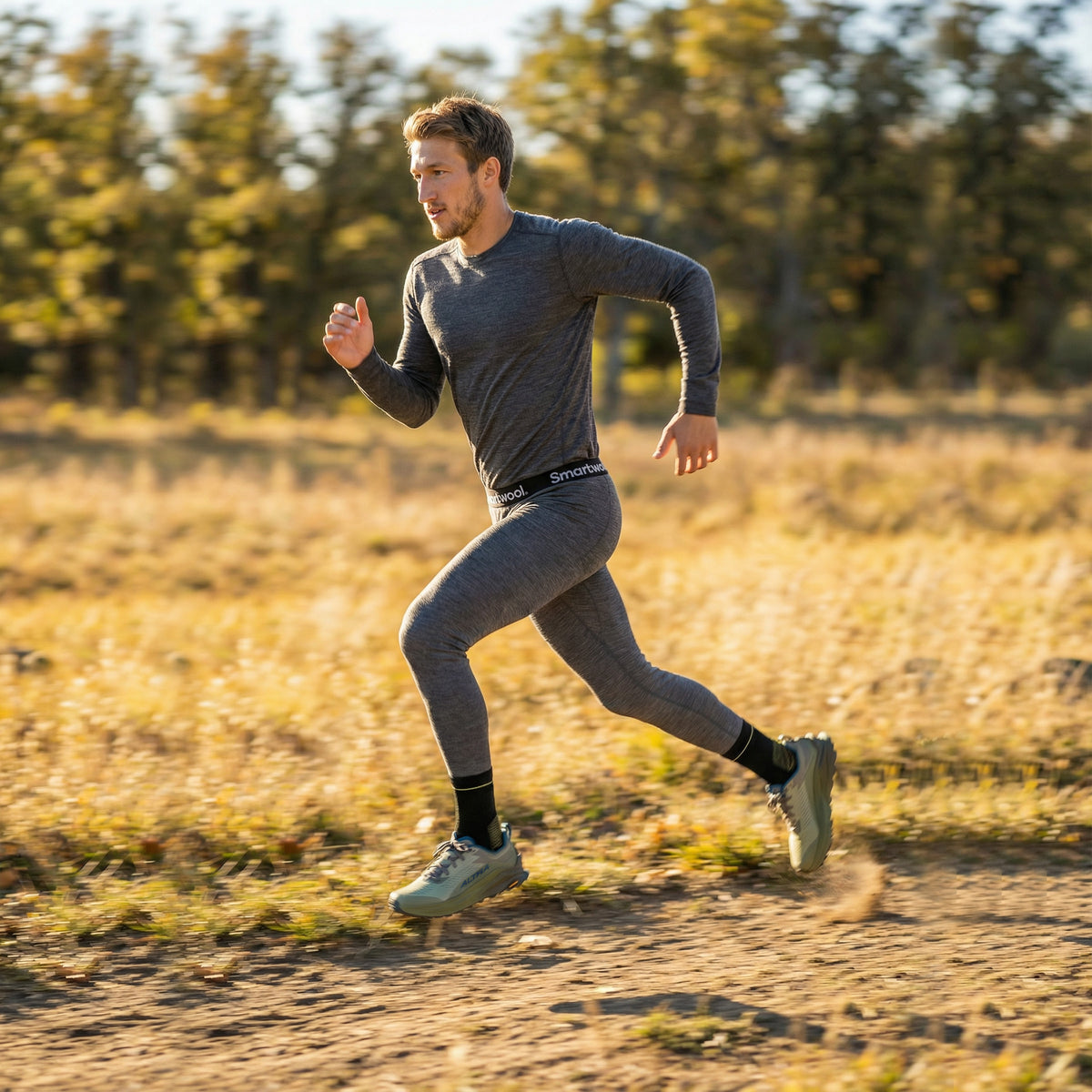 Men's Outdoor Merino Base Layer Bottom Charcoal Heather - ver - 5
