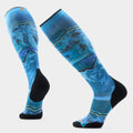 Ski Targeted Cushion Storm Peak Print OTC Socks Nightfall Blue - ver - 1