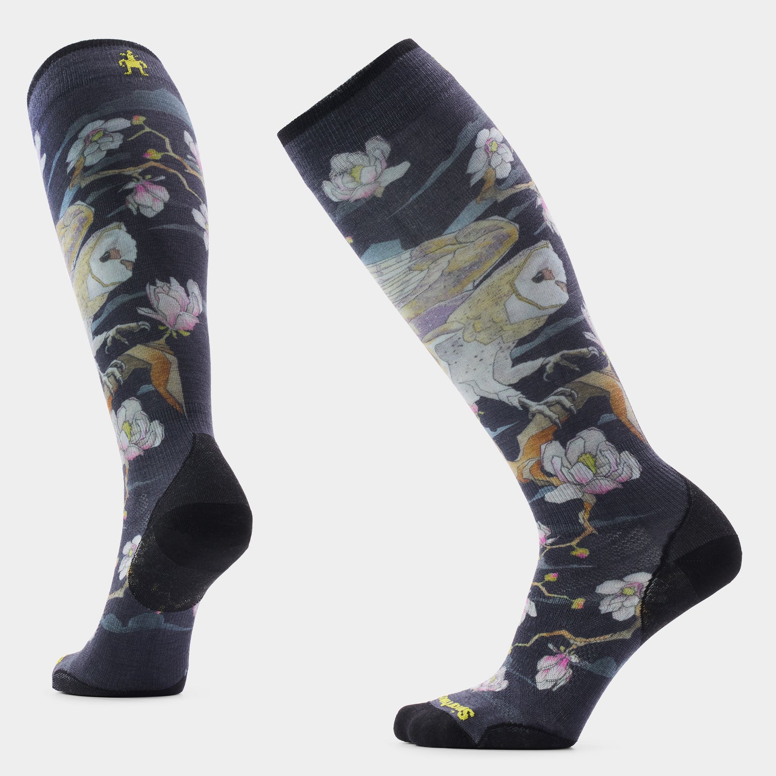 Women's Ski Zero Cushion Nightwatcher Print OTC Socks Black - ver - 1