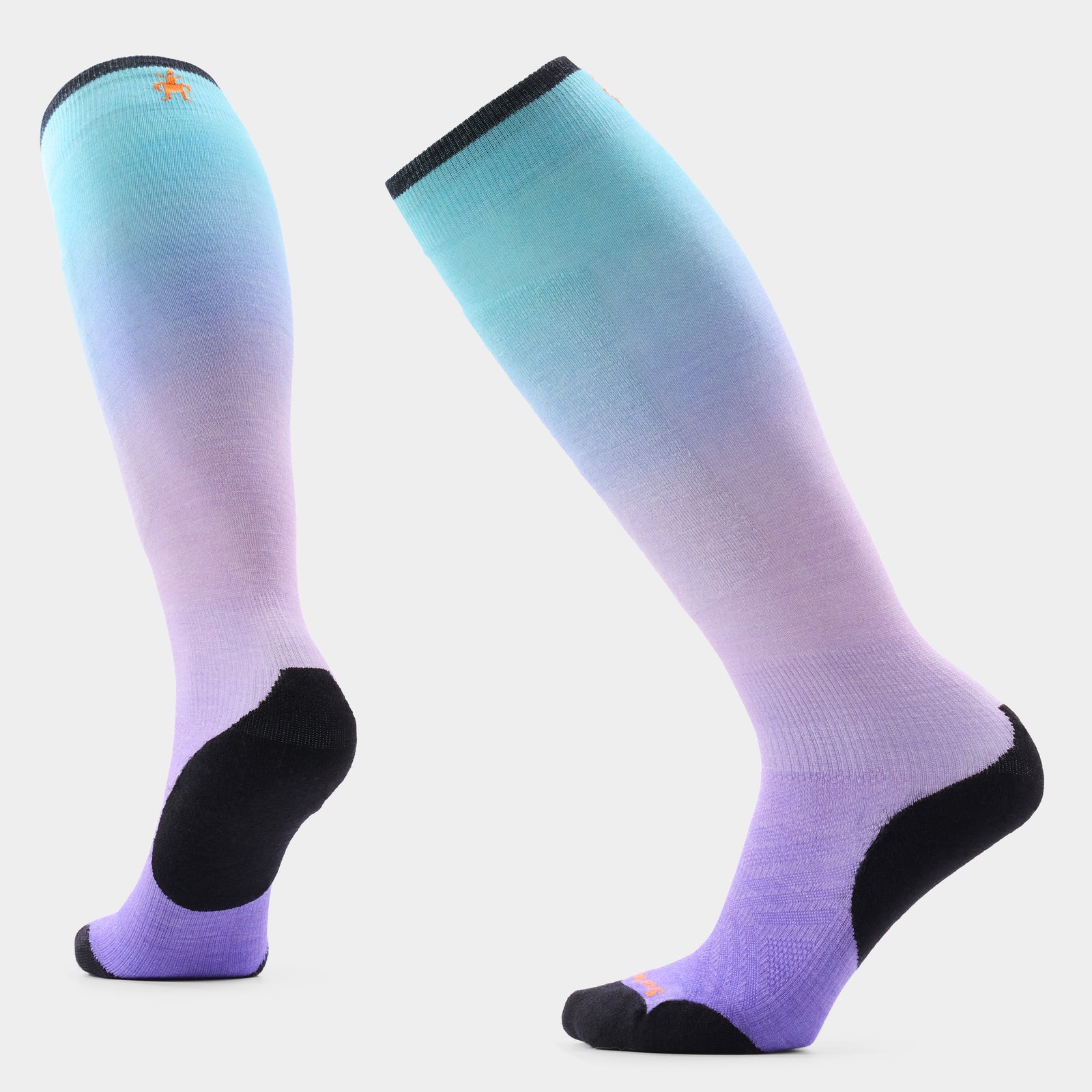 Women's Ski Targeted Cushion Ombre Print OTC Socks Purple Dawn - ver - 1