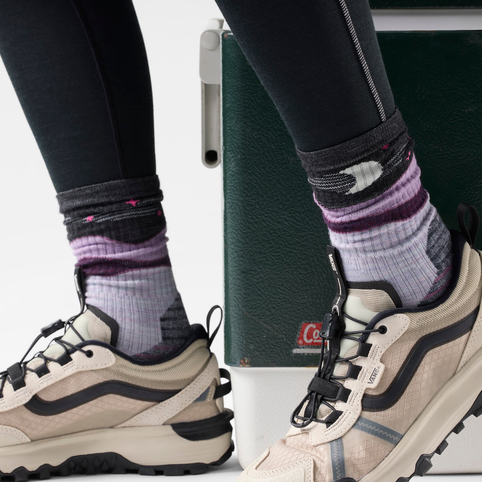 Women's Hike Lunar Trek Crew Socks Purple Eclipse - ver - 2