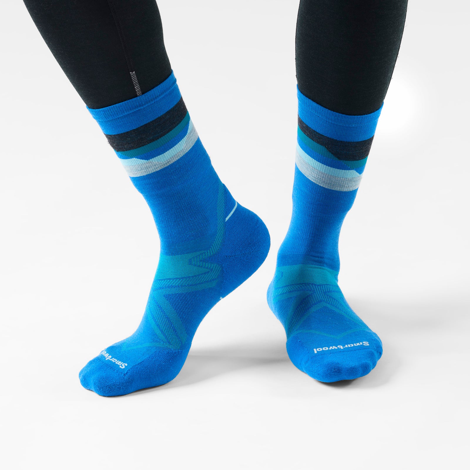 Run Cold Weather Horizons Crew Socks Laguna Blue - ver - 2