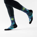 Trail Run Treeline Print Crew Socks Deep Navy - ver - 2