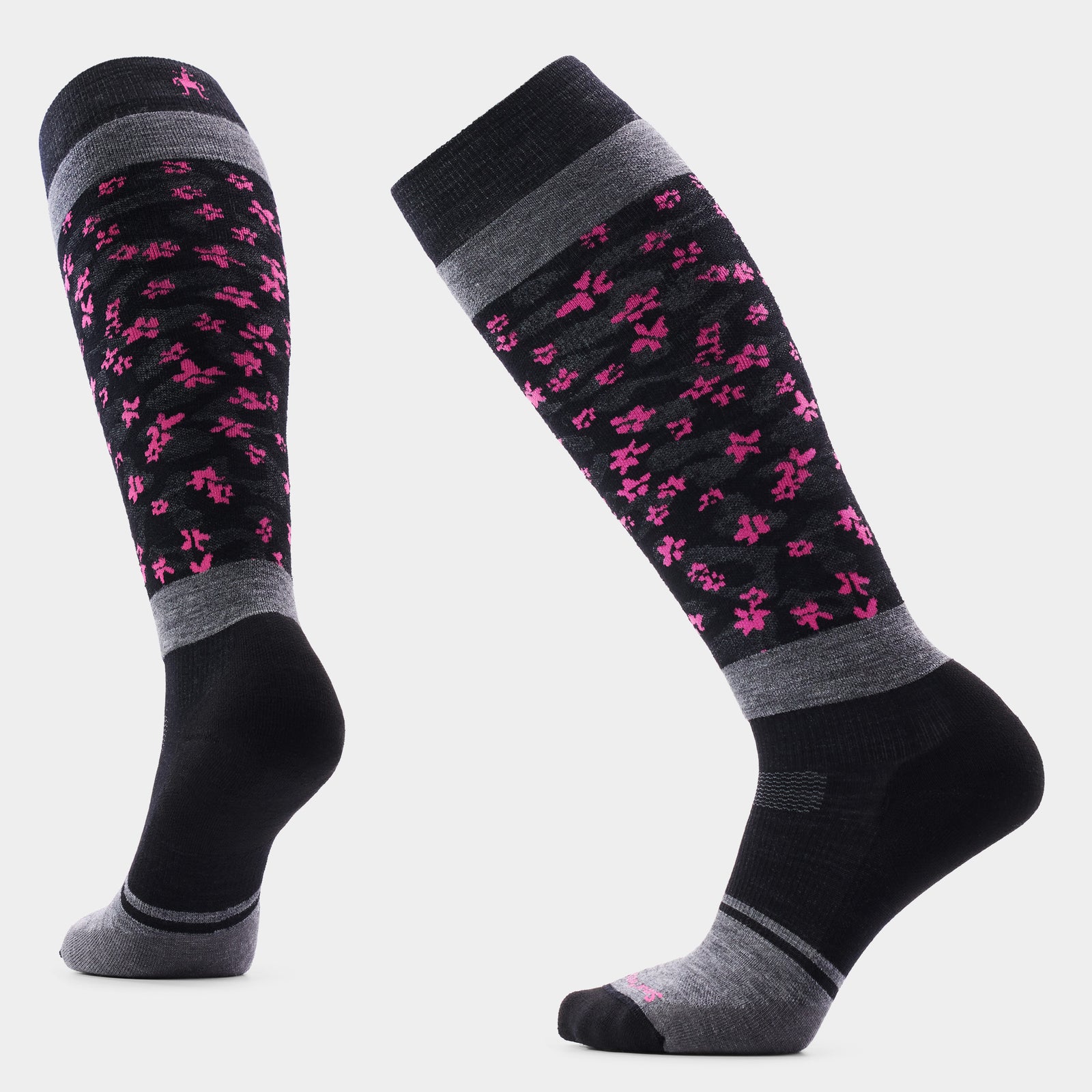 Women's Snowboard Targeted Cushion Wild Blossom OTC Socks Black - ver - 1