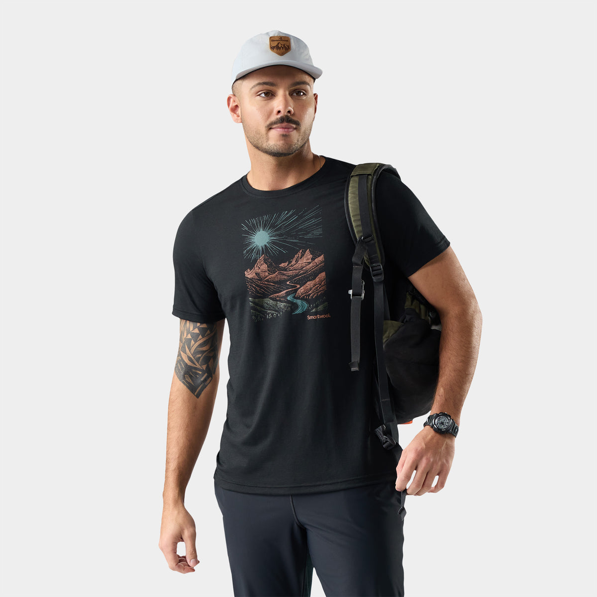 Men's Wander Valley Active Short Sleeve Graphic Tee Black - 1