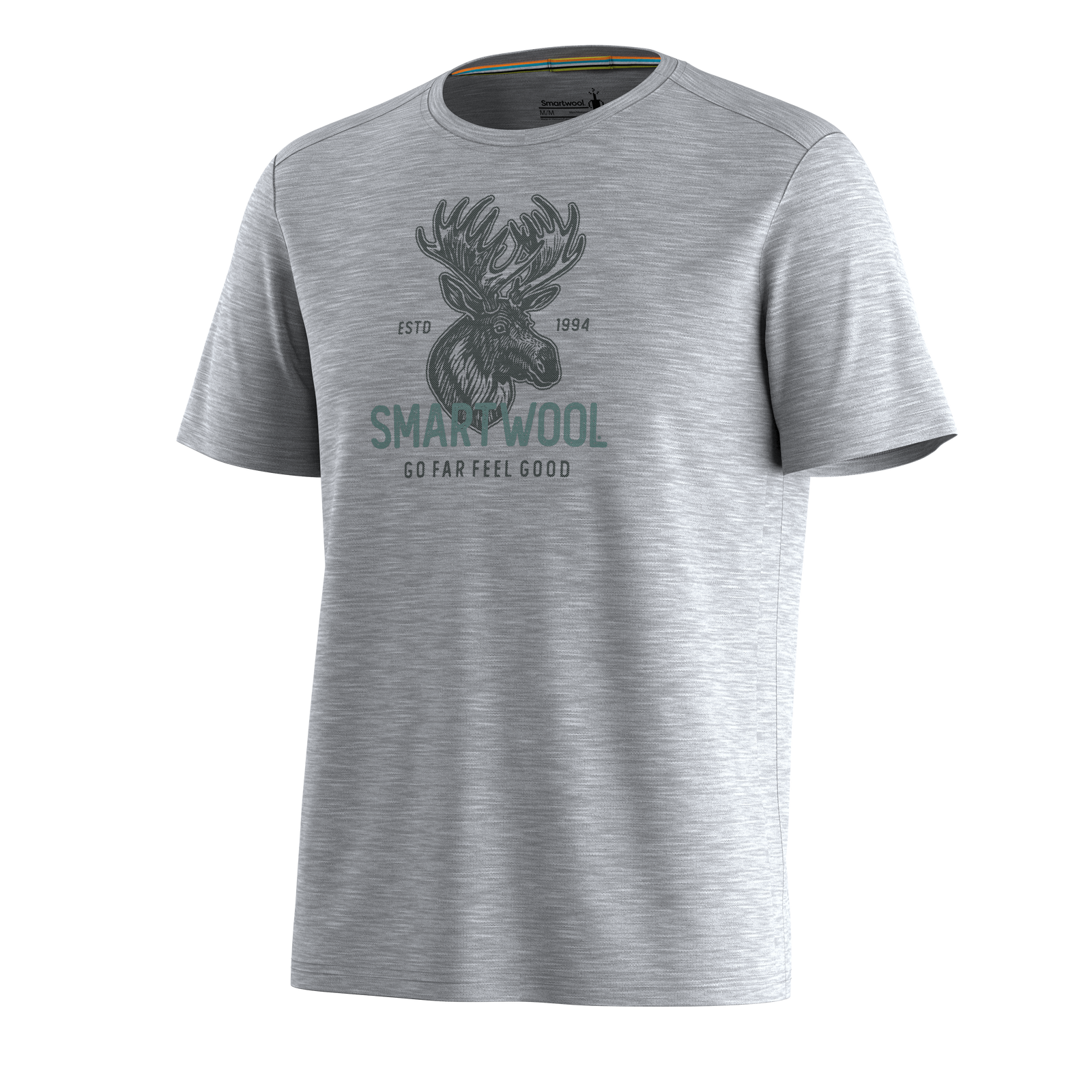 Men's Moose Mode Active Short Sleeve Graphic Tee Light Gray Heather - ver - 3