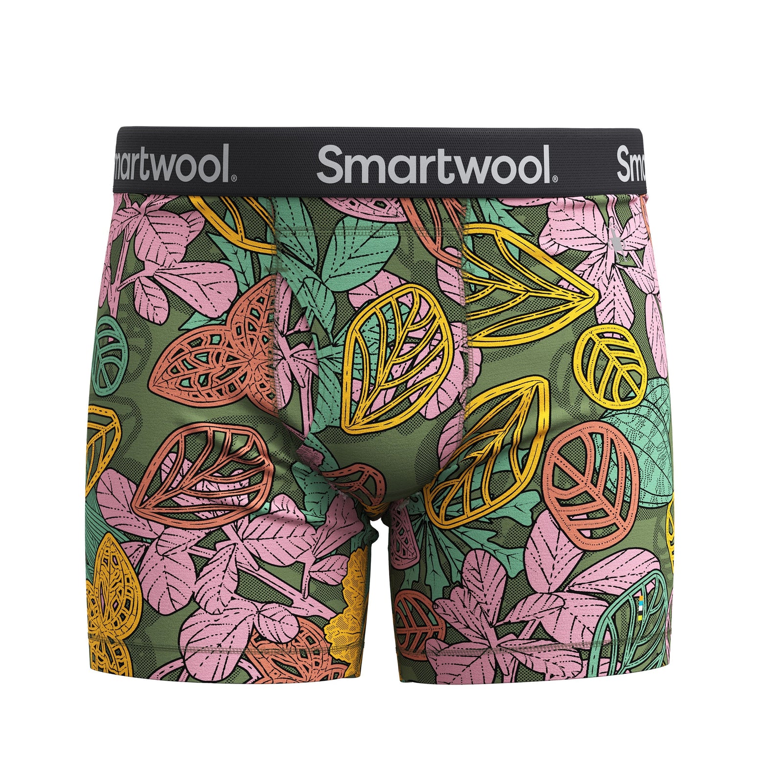 Men's Merino Print Boxer Brief Fern Green Aloha Forest - ver - 5