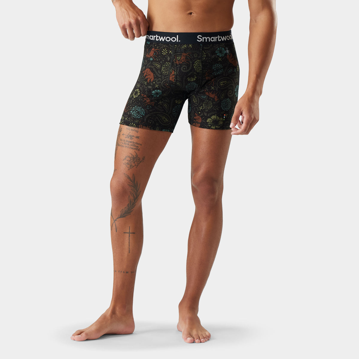 Men's Merino Print Boxer Brief Boxed Medium Gray - ver - 1